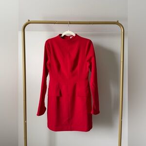 Commense Red Round-Neck Sheath Dress
